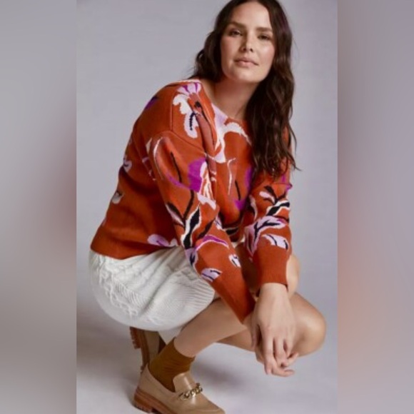 Maeve Sweaters - Anthropologie Maeve Red and Purple Sweater large